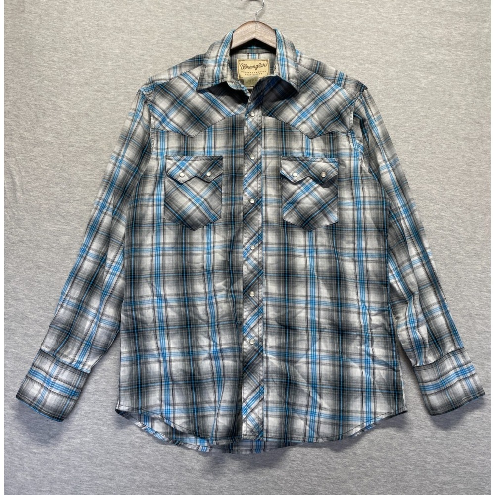 Fanatics Western Shirt Mens Medium Multi Plaid Cotton Everyday Wear Pearl‎ Snap